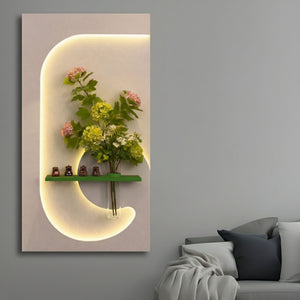 Contemporary LED Wall Art with Floral Showcase
