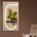 Contemporary LED Wall Art with Floral Showcase