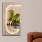 Contemporary LED Wall Art with Floral Showcase