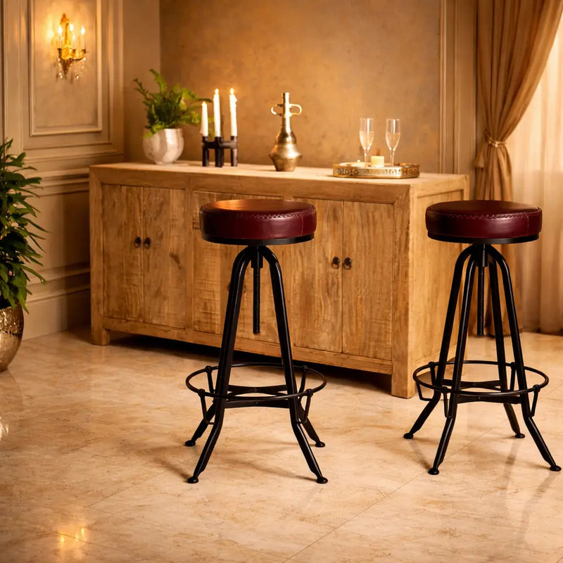 contemporary-rich-grey-velvet-bar-stools-with-matte-black-base