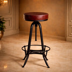 contemporary-rich-grey-velvet-bar-stools-with-matte-black-base