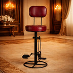 contemporary-rich-grey-velvet-bar-stools-with-matte-black-base