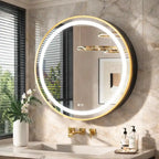 Contemporary Round LED Mirror with Wall Mount