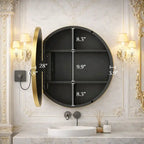 Contemporary Round LED Mirror with Wall Mount