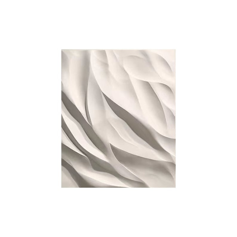Contemporary Textured Wall Hanging in Creamy White Finish