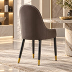 Contemporary White Accent Chair with Elegant Golden Tip Legs