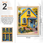 Cottage Cafe Bookstore European Street Wall Frame Set of Four