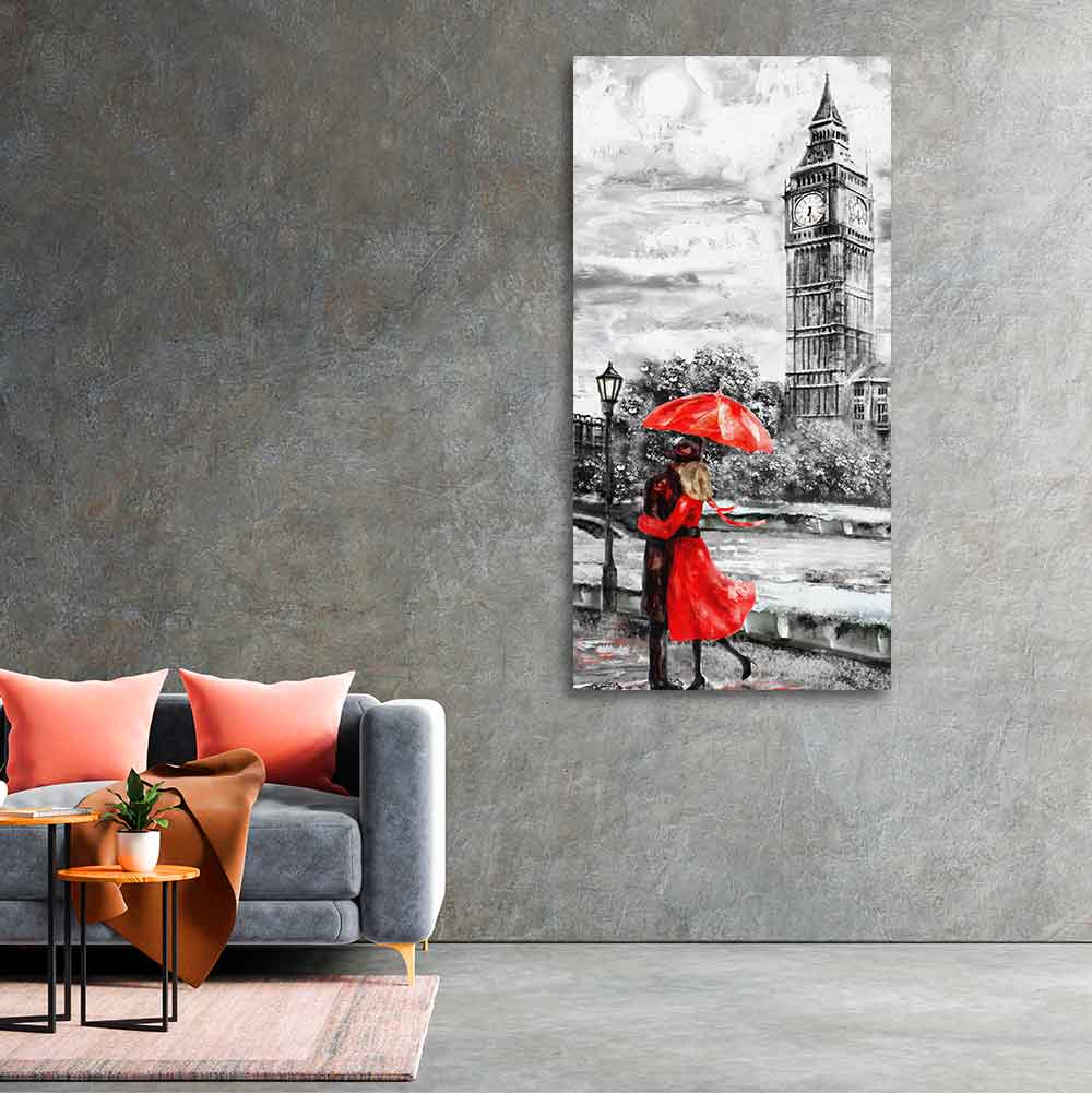 Couple in London Canvas Wall Painting