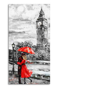 Couple in London Canvas Wall Painting