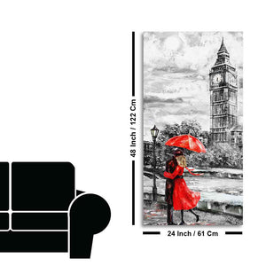 Couple in London Canvas Wall Painting