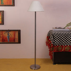 Cream Color Decorative Conical Designer Steel Floor Lamp