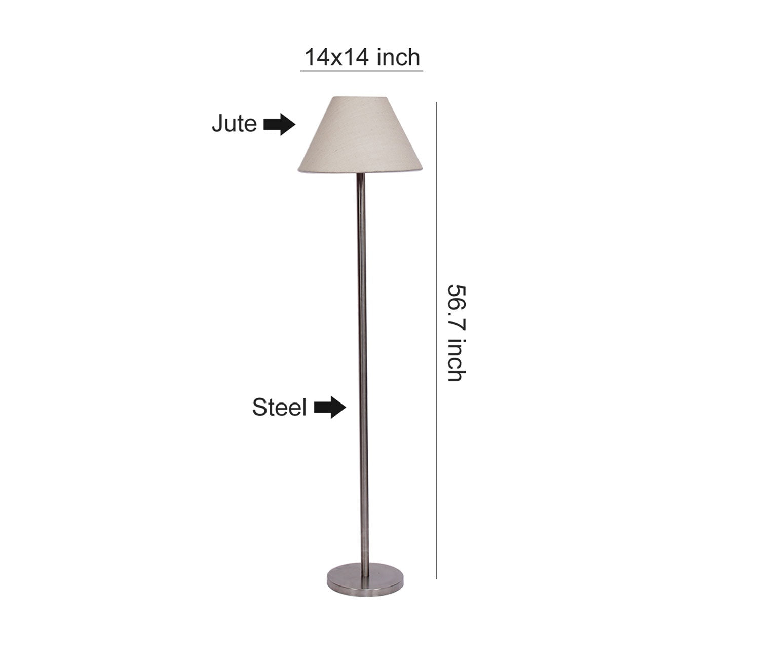 Cream Color Decorative Conical Designer Steel Floor Lamp