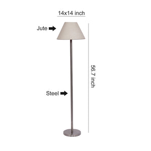 Cream Color Decorative Conical Designer Steel Floor Lamp