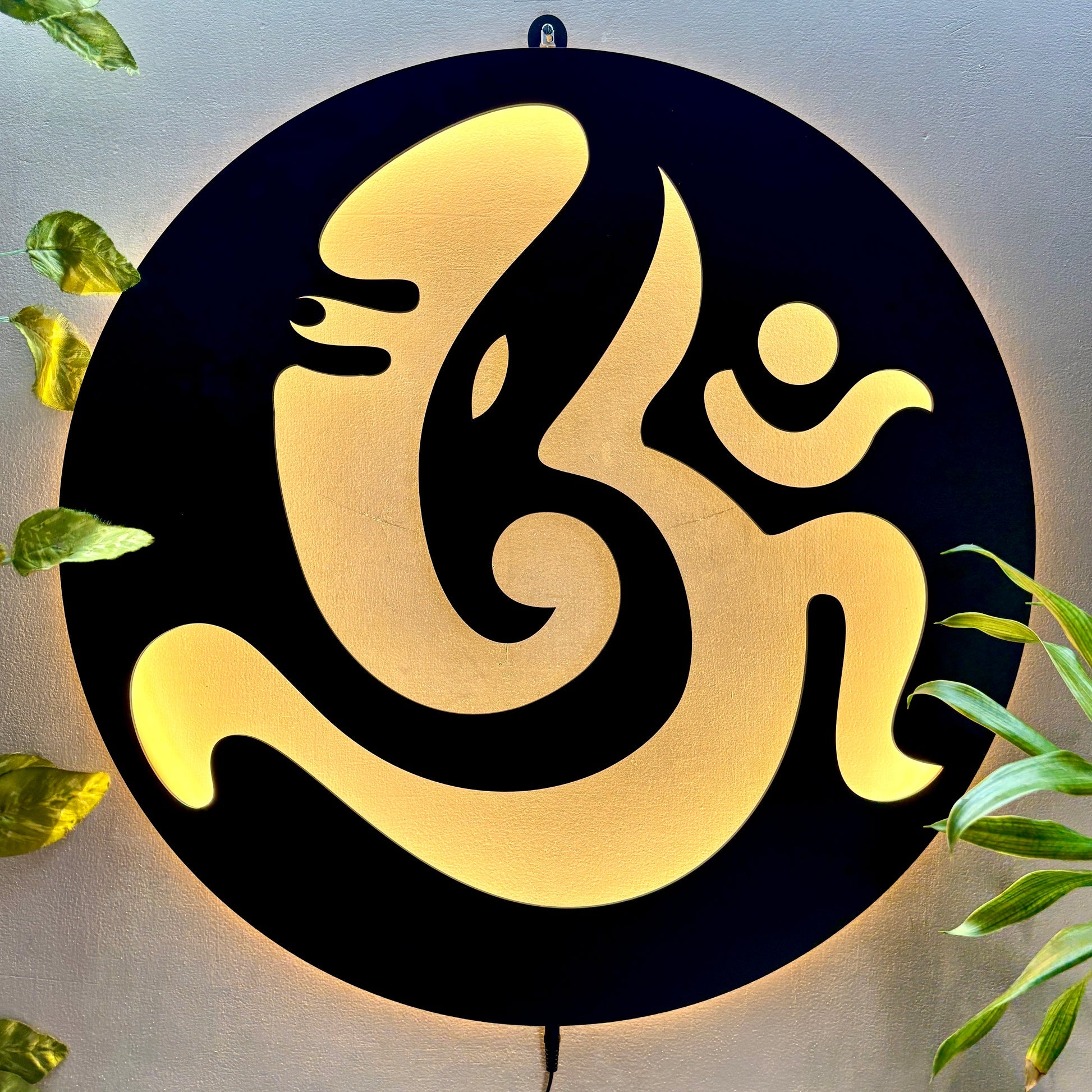 Creative Om Ganesh LED Wall Art Light for Meditation and Wall Decor