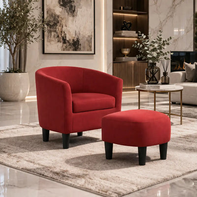 crimson-red-standard-velvet-comfy-accent-chair-with-footrest