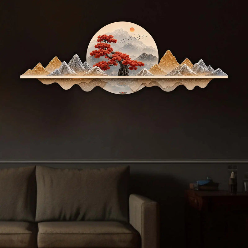 Crimson Tree Serenity Premium Crystal Glass Backlit LED Wall Art