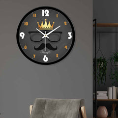 Crown With Goggles & Beard Designer Wall Clock