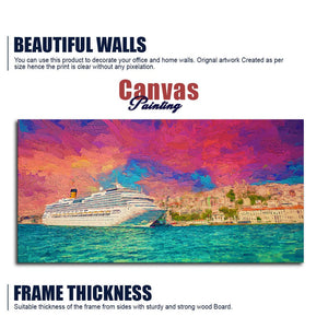 Cruise Ship at Harbour Premium Wall Painting