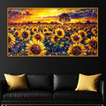 Crystal Glass Sunflower Sunset Wall Painting