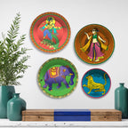 Cultural Heritage Folk Art Premium Wall Plates Painting Set of Four