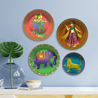 Cultural Heritage Folk Art Premium Wall Plates Painting Set of Four