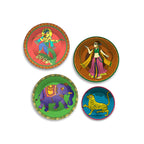 Cultural Heritage Folk Art Premium Wall Plates Painting Set of Four