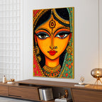 Cultural Indian Bridal Expression Woman Face Canvas Wall Painting