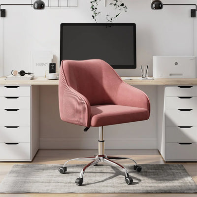 curved-arm-pink-velvet-office-chair-for-comfort-and-style