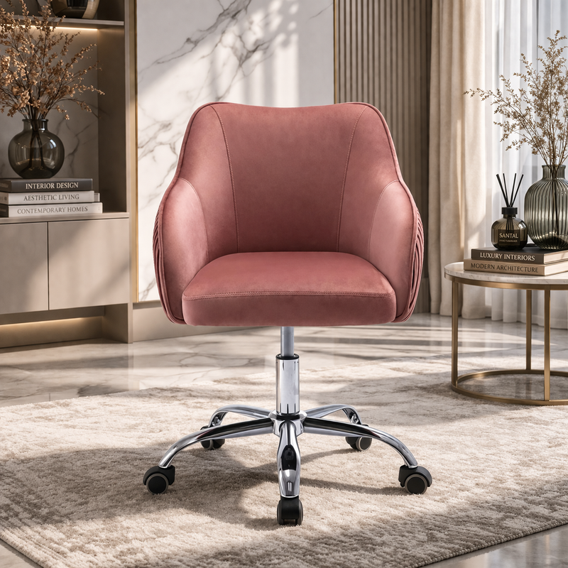 curved-arm-pink-velvet-office-chair-for-comfort-and-style