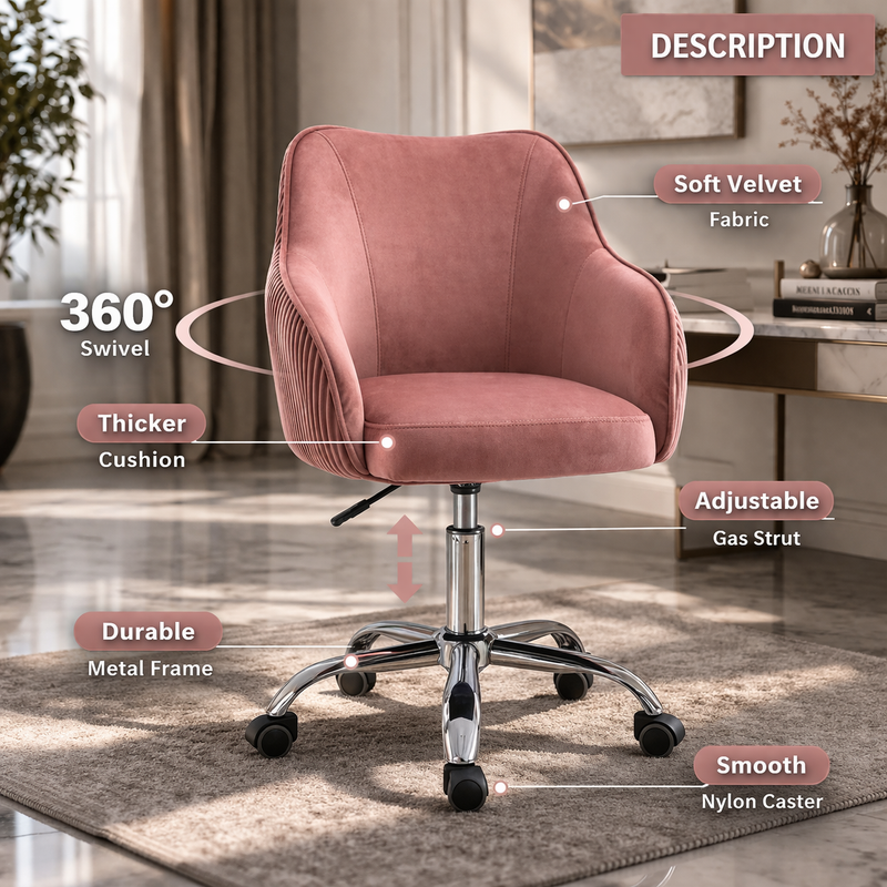 curved-arm-pink-velvet-office-chair-for-comfort-and-style