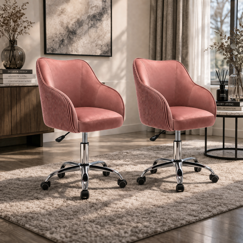 curved-arm-pink-velvet-office-chair-for-comfort-and-style