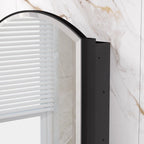 Curved Design Mirror Cabinet with Side Storage Shelves