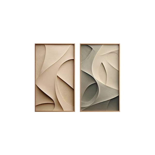 Curved Geometry Soft Form Sculpted Frames 3D Wall Art Home Decor