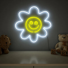 Cute Smiley Yellow Sunflower LED Neon Light