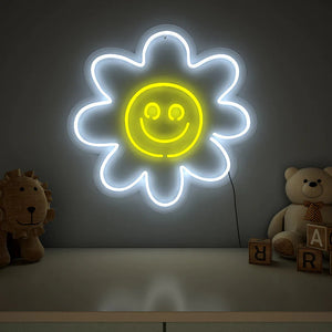 Cute Smiley Yellow Sunflower LED Neon Light