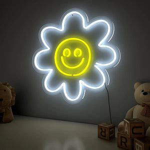 Cute Smiley Yellow Sunflower LED Neon Light