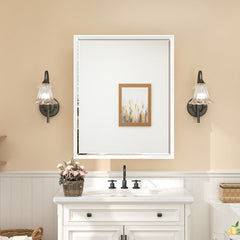 Cyrille Modern Recessed or Surface Mount White Mirror Cabinet