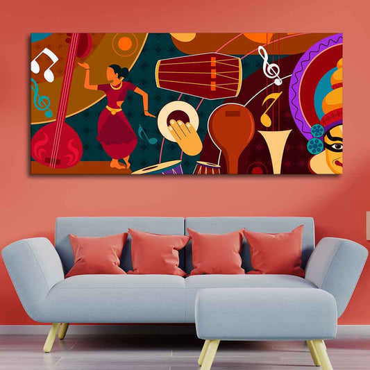 Dance & Music Instruments Canvas Wall Painting