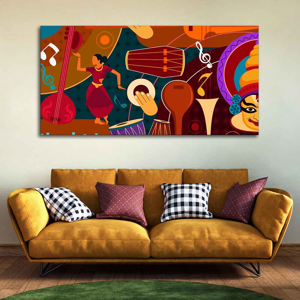 Dance & Music Instruments Premium Canvas Wall Painting