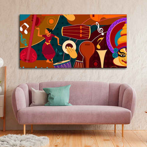 Dance & Music Instruments Premium Canvas Wall Painting