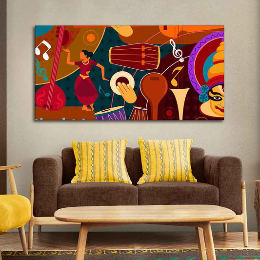 Dance & Music Instruments Premium Canvas Wall Painting