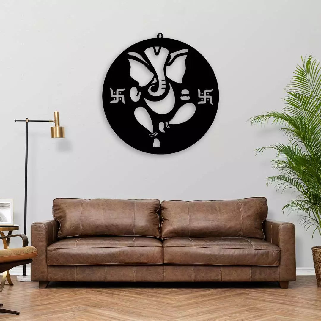 Dancing Ganesha with Swastik LED Wall Hanging for Wall Decor