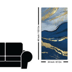 Dark Mountains and Golden Pattern Premium Canvas Wall Painting