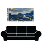 Dark Mountains and Golden Sky Premium Canvas Wall Painting