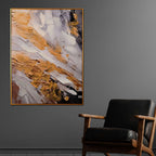 Day of Desert Abstract Hand Painted Wall Painting with Floating Frame