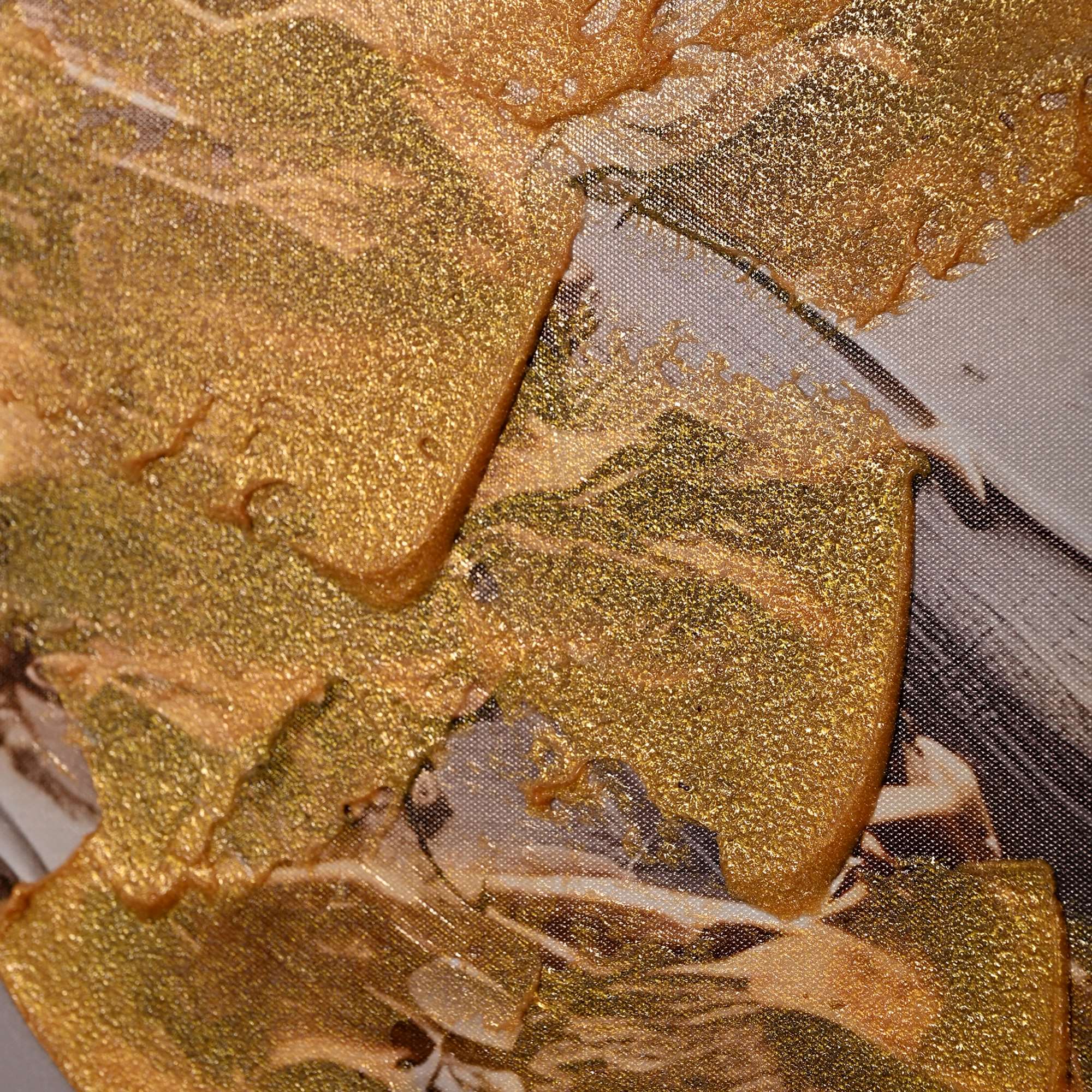 Day of Desert Abstract Hand Painted Wall Painting with Floating Frame