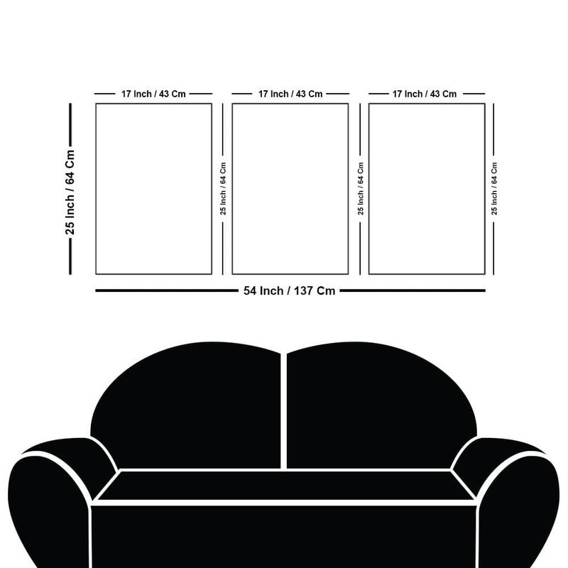 Dead Forest Modern Abstract Art Floating Canvas Wall Painting Set of Three