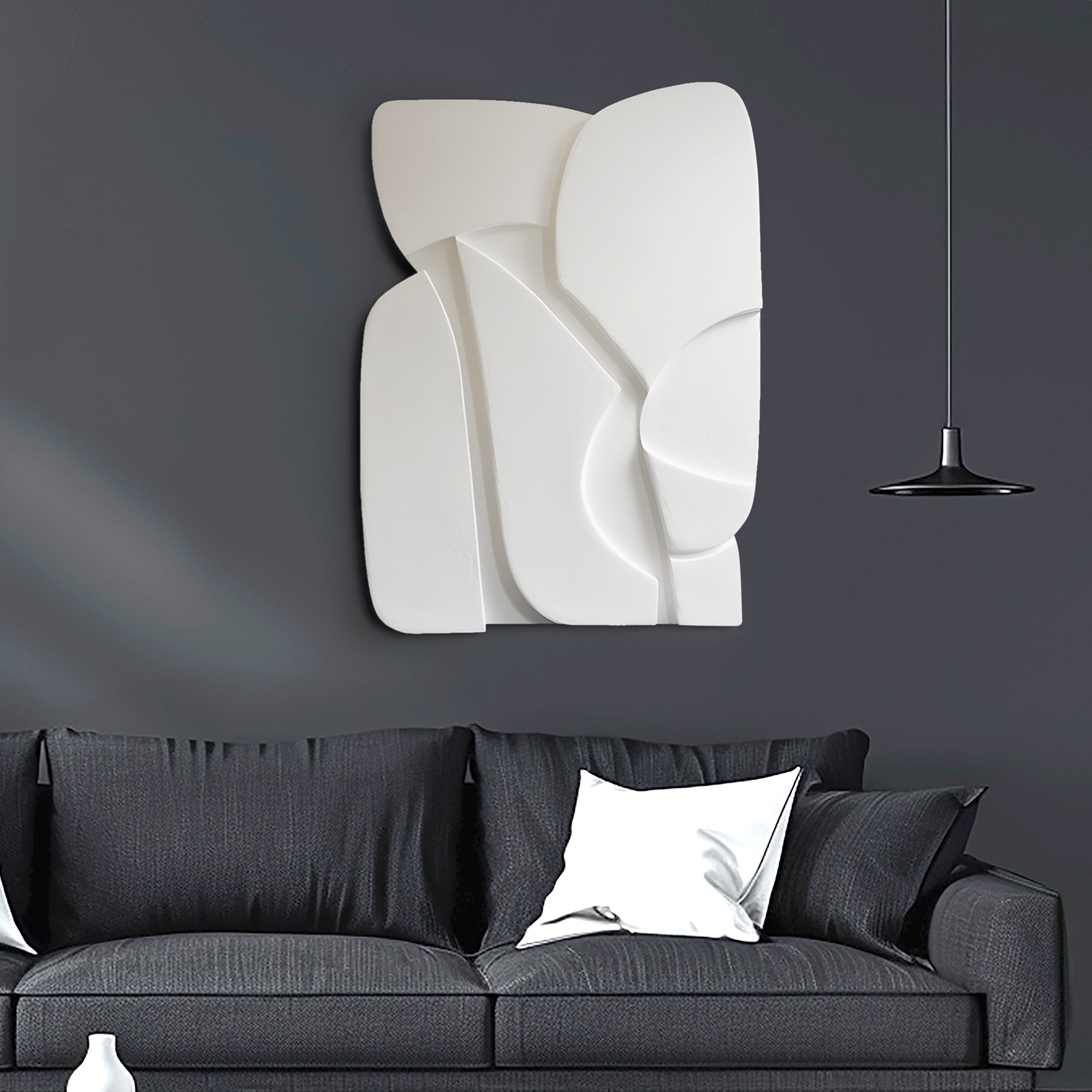 Decorative 3D Wall Panel in Bright White and Soft Curves