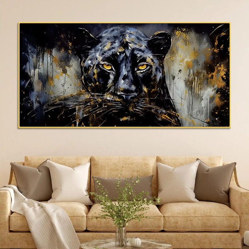 Decorative Black Panther Canvas Painting for Home Decor