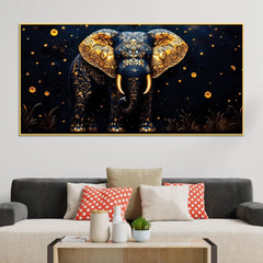 Decorative Blue Elephant Canvas Wall Art Painting